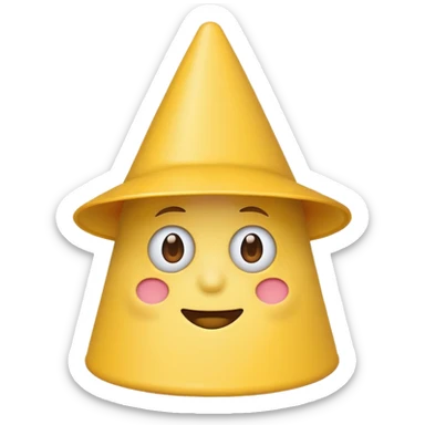 Netural fave emoji with cone hat sticker