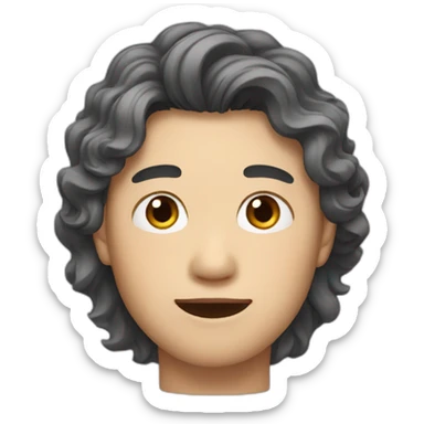 Korean man with wavy hair sticker