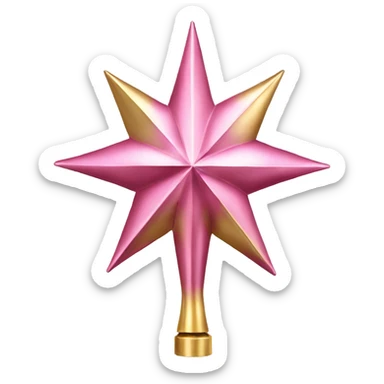 Isolated Realistic metallic pink and gold tree topper. sticker