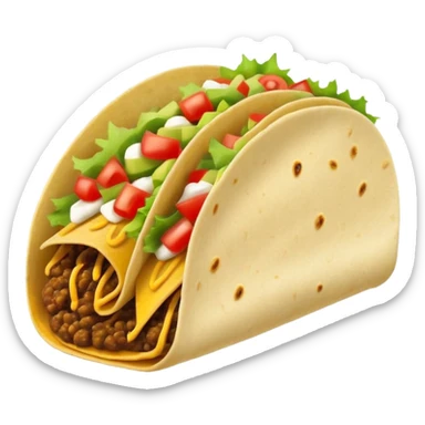 Ultra simple taco with most basic shape and flat colors sticker