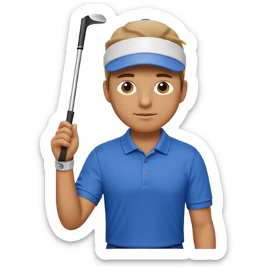 man playing golf sticker