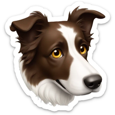Brown Border collie sniffing  sticker