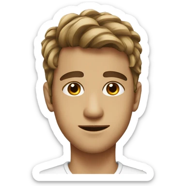 portrait of a young man with brown eyes the boys hair up sticker