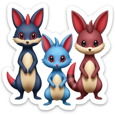 Sneasel-Weavile-Sentret-Furret-fusion sticker