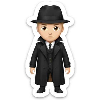 Gangster wearing trench coat sticker