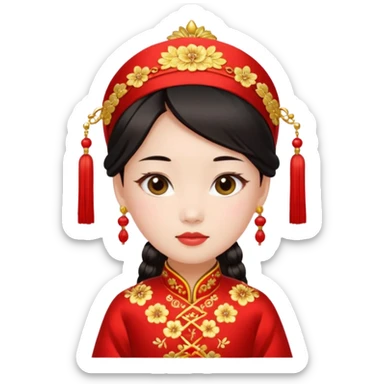 chinese girl in traditional costume sticker