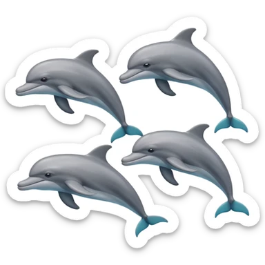 2 males and 2 female dolphins  sticker