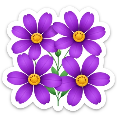 purple flowers sticker