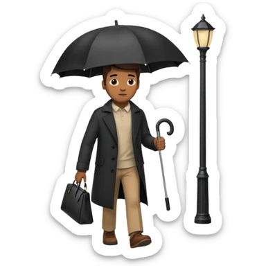 Street Umbrella Walker black man sticker