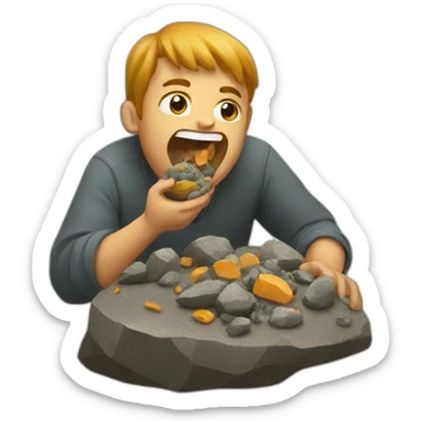 Eating rocks sticker