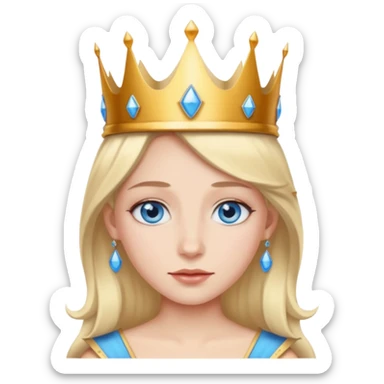 Wearing a crown blue eyes sticker