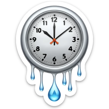 melting clock sticker
