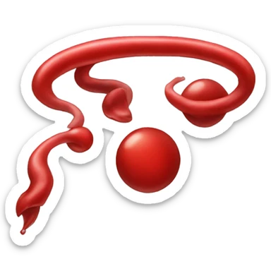 A red blood cell that is sickle shaped sticker