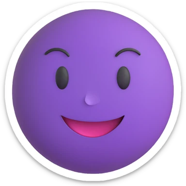 3D smiley emoji, round shape, purple color, with text 'szundi', sleepy face sticker