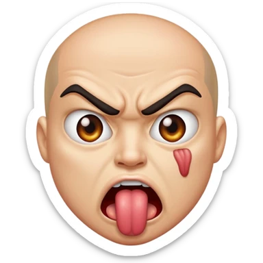 Angry and sticking tongue out sticker
