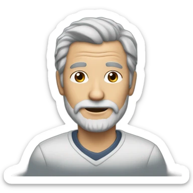 62 year old man with grey hair an beard sticker