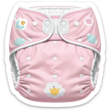 pastel pink disposable diaper with cute baby nursery prints and patterns sticker