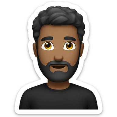 bearded guy in black shirt blue eyes  sticker