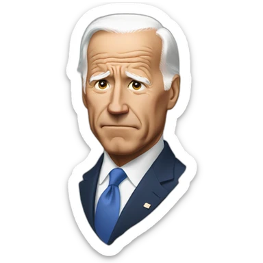 sad half body biden sticker