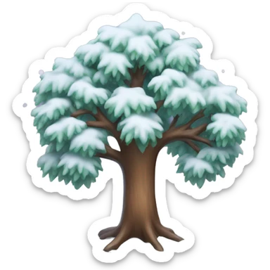 Cozy winter tree with snowflakes  sticker