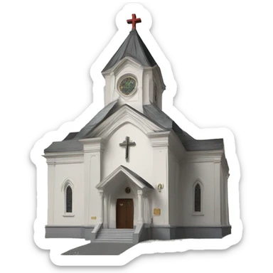 Victorian church with cross sticker