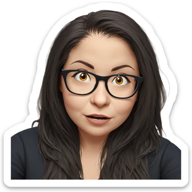 girl with glasses and long hair sticker