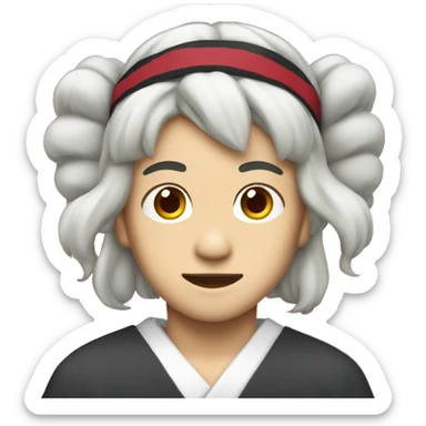 Japanese man with a headband witch logo japan flag
 sticker