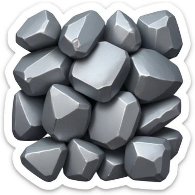 Cinematic Realistic Lead Ore, Heavy and dense, with a matte gray surface and subtle metallic glimmer. The metal's weight and durability are evident, with soft, sharp edges and a slight texture that enhances its solid presence. Soft glowing outline, capturing the essence of raw strength and industrial power in lead ore. sticker