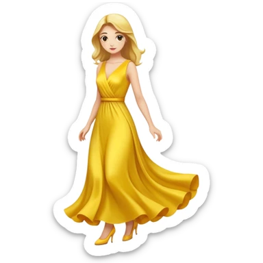yellow dress sticker