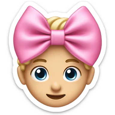 add a pink bow to the ear sticker