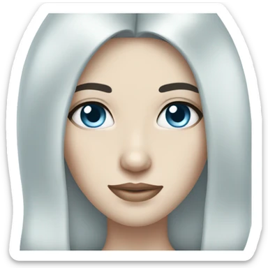 beautiful woman with dark black hair and light blue eyes and pale skin sticker