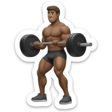 Weighted squat bar man sticker