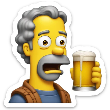 Homer simson drick a beer sticker
