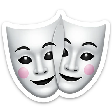 drama mask with happy and sad faces sticker
