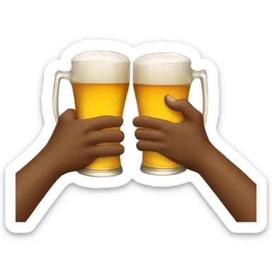 two people clinking glasses of beer sticker