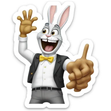 bugs bunny che stringe la mano a spongebob sticker