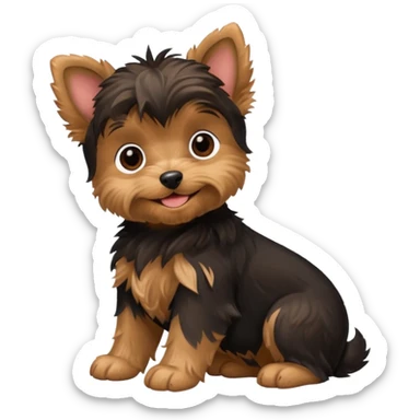 Yorkie puppy Boy hug sticker
