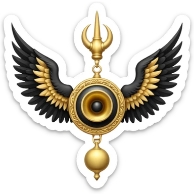 holy emblem with black wings with horn sticker
