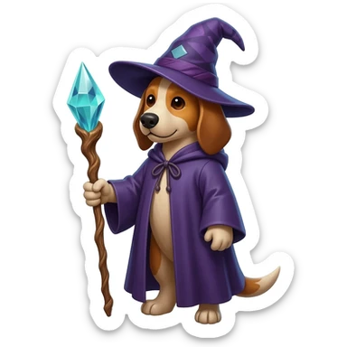 Dog wizard sticker