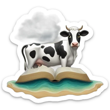 A lost cow in the sea of ​​knowledge sticker