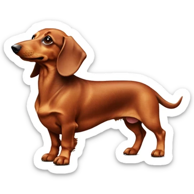 Dachshund with long rust colored fur￼ sticker