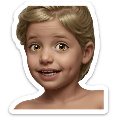 smiling blonde girl portrait sticker