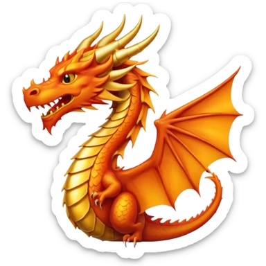 Simple minimalist Golden fiery crest symbol thats in a shape of a dragon sticker
