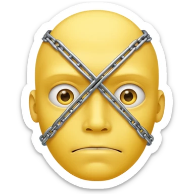 Yellow sad face with braces sticker