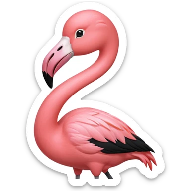Black flamingo singing  sticker
