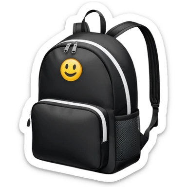 sac a dos de sport noir sans motif et uni sticker