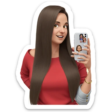 girl with phone and earrings sticker