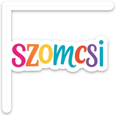 colorful modern text image with the word 'szomcsi' in the center, varied colorful fonts, no emoji or face sticker