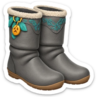 valenki felt boots without heels on soft soles sticker