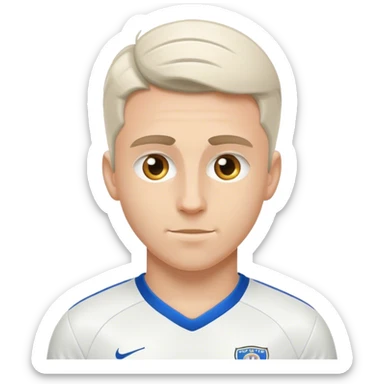 White soccer player sticker